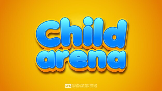 Vector fuente de efecto de texto editable child arena