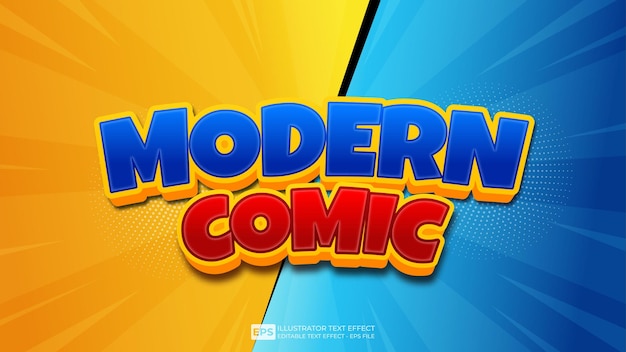 Fuente de efecto de texto editable Comic moderno