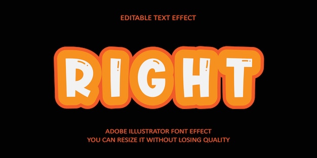 Fuente de efecto de texto editable a la derecha