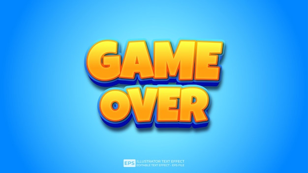 Vector fuente de efecto de texto editable game over 3d