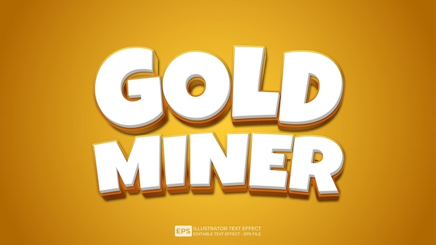 Fuente de efecto de texto editable Gold Miner