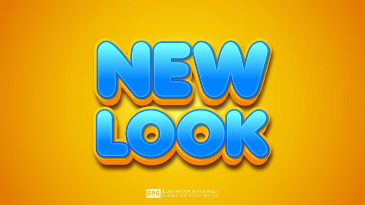 Vector fuente de efecto de texto editable new look