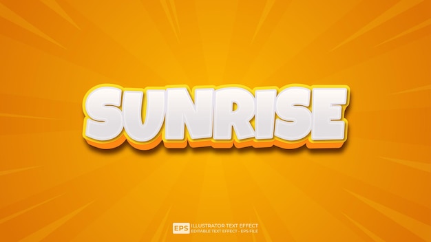 Fuente de efecto de texto editable sunrise 3d