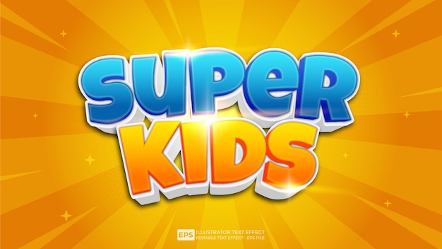 Fuente de efecto de texto editable Super Kids