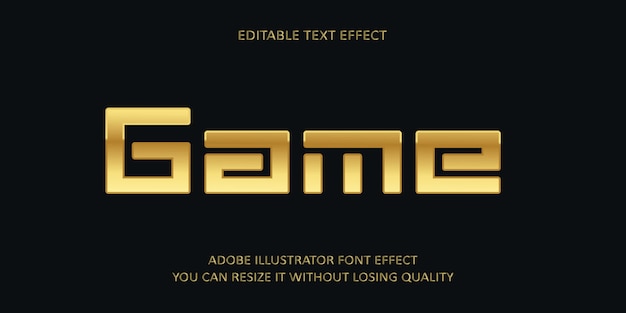 Fuente de efecto de texto editable de vector de juego