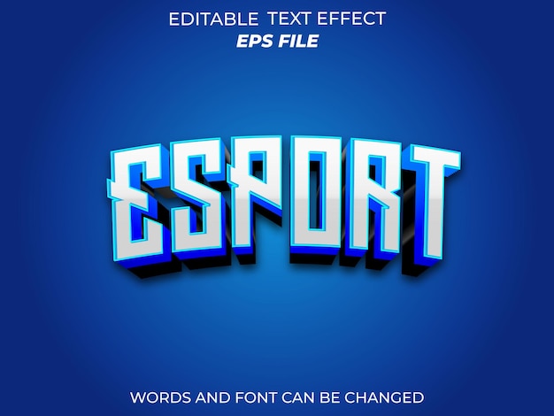 fuente de efecto de texto esport tipografía editable plantilla de vector de texto 3d