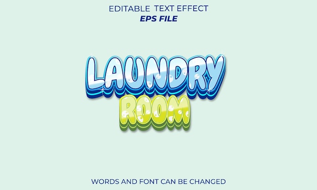 fuente de efecto de texto de lavandería tipografía editable texto 3d