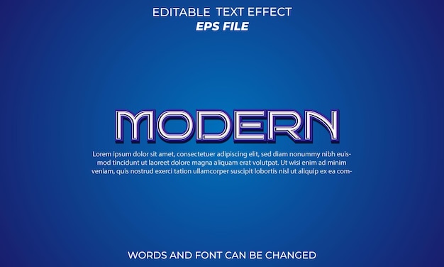 fuente de efecto de texto moderno tipografía editable texto 3d