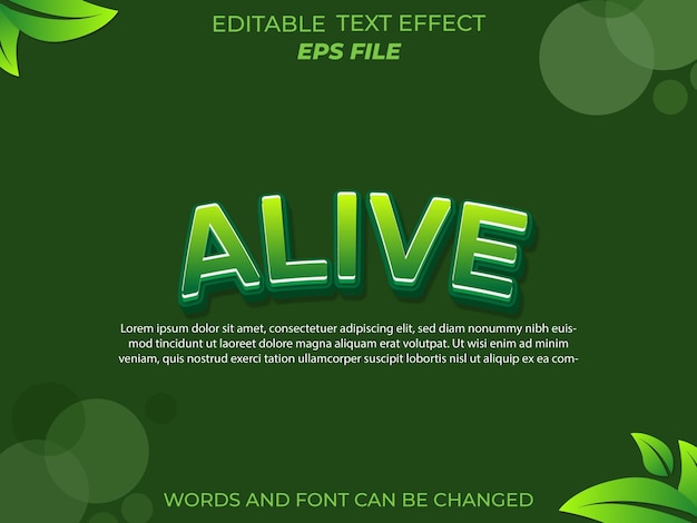 fuente de efecto de texto vivo tipografía editable texto 3d