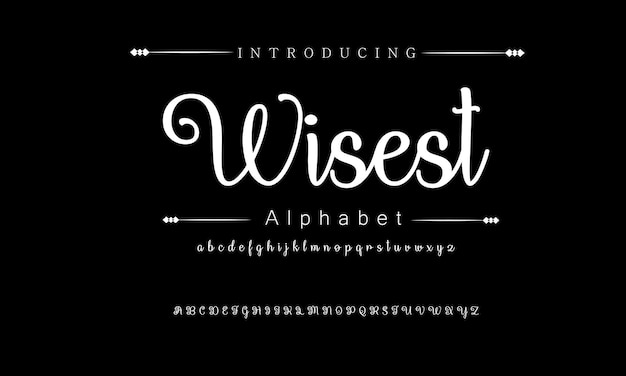 Fuente elegante Mayúsculas Minúsculas y números Letras clásicas Diseños de moda mínimos