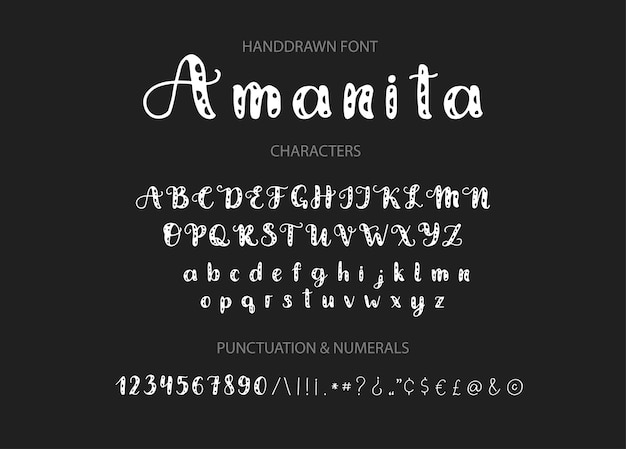 Fuente de escritura vectorial dibujada a mano Tipo de letra de dibujos animados de estilo de visualización