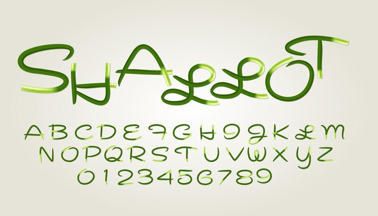 Vector fuente de estilo chalote verde