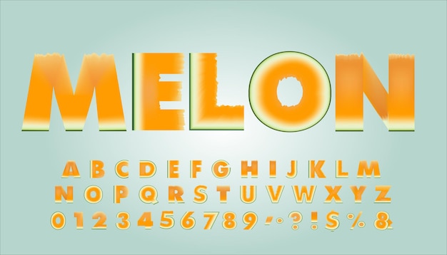 Vector fuente de estilo melón