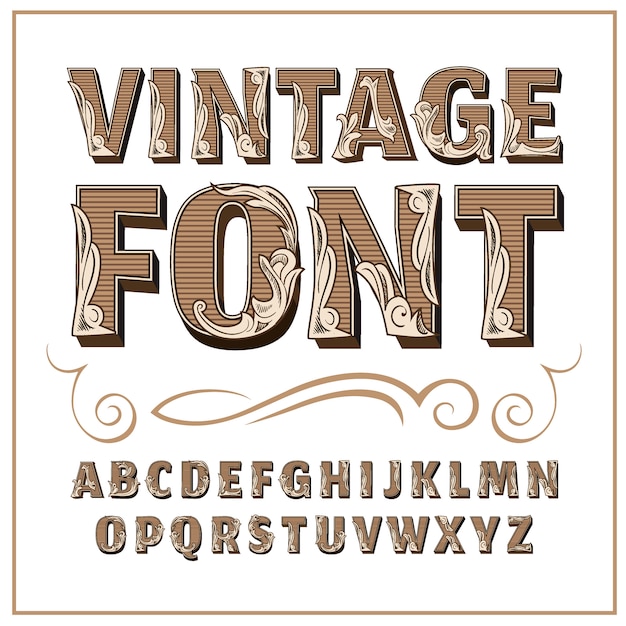 Fuente de etiqueta vintage Estilo de etiqueta Alcogol