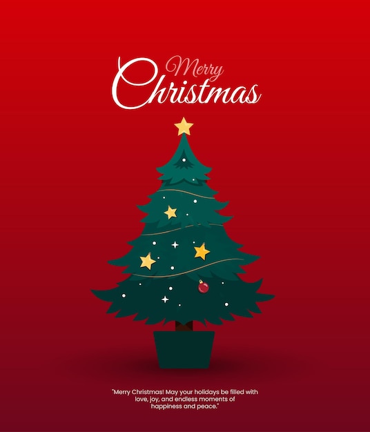 Fuente de Feliz Navidad con árbol de Navidad Diseño vectorial