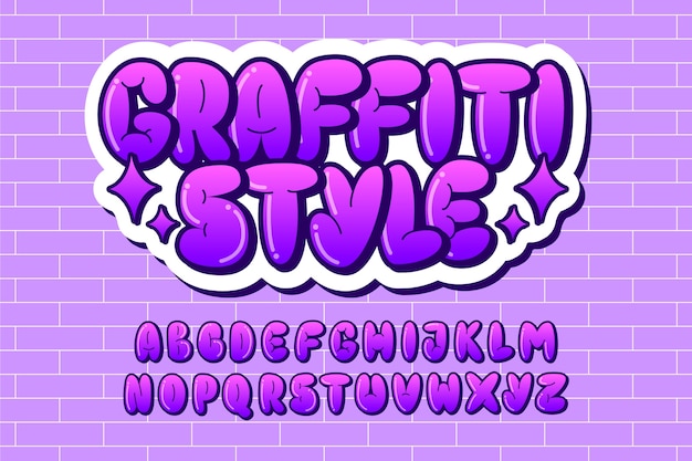 Fuente de grafiti plano o alfabeto