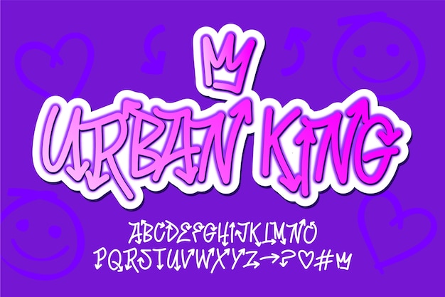 Fuente de grafiti plano o alfabeto