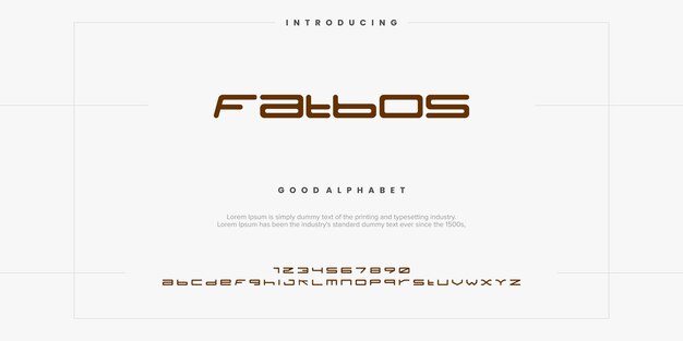 Una fuente grande que dice fatbos en su ilustración de fuente vectorial alfabética