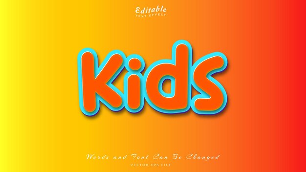 Fuente gratuita de efecto de texto editable para niños