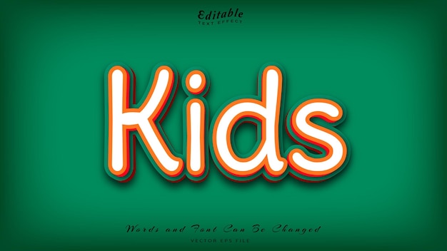 Fuente gratuita de efecto de texto editable para niños
