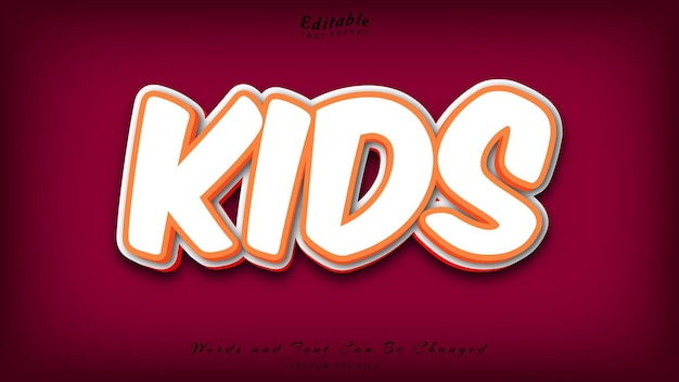 Fuente gratuita de efecto de texto editable para niños