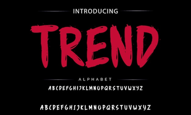 Fuente de letras aislada sobre fondo negro Alfabeto de textura en arte callejero y estilo graffiti