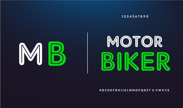 Vector fuente de letras del alfabeto cursiva moderna deportiva.