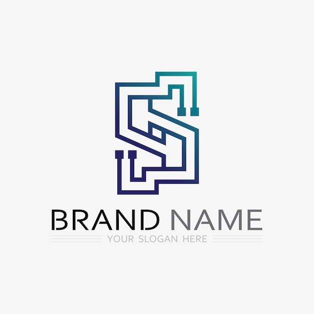 Fuente del logotipo S y gráfico vectorial del diseño del logotipo de la letra S