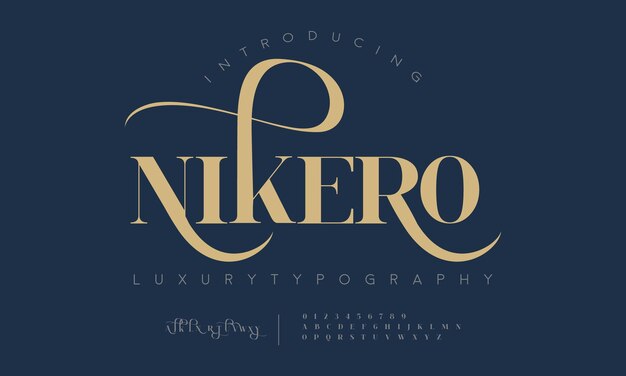 Fuente de lujo vintage para bodas, logotipo, moda, tipografía elegante de letras abc