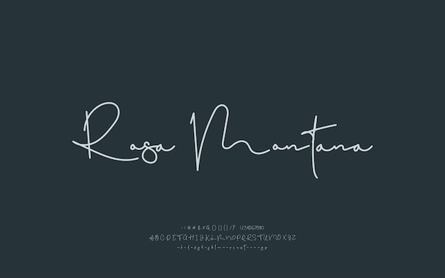 Fuente de script elegante, fuente de logotipo de fuentes de tipografía de lujo Vector Premium.