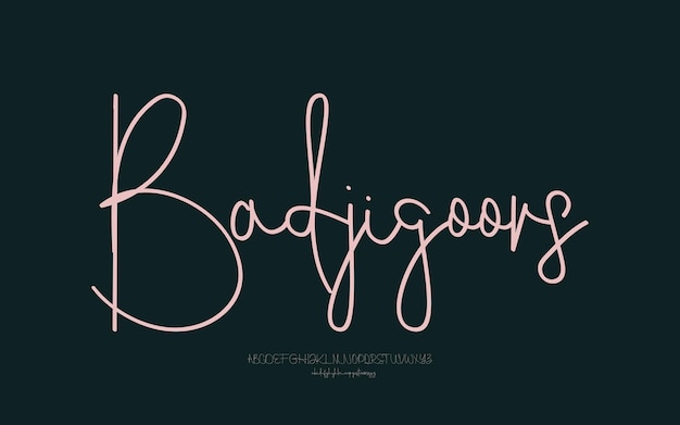 Fuente de script elegante, fuente de logotipo de fuentes de tipografía de lujo Vector Premium.