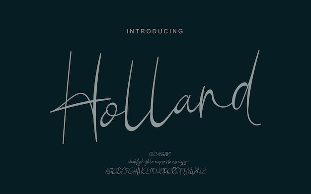 Fuente de script elegante, fuente de logotipo de fuentes de tipografía de lujo Vector Premium.