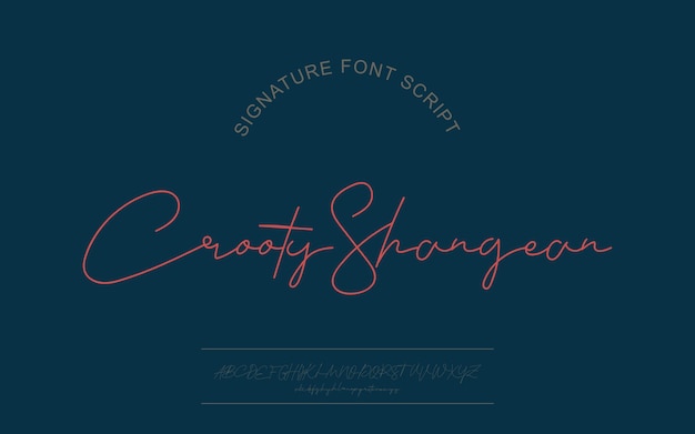 Fuente de script elegante, fuente de logotipo de fuentes de tipografía de lujo Vector Premium.