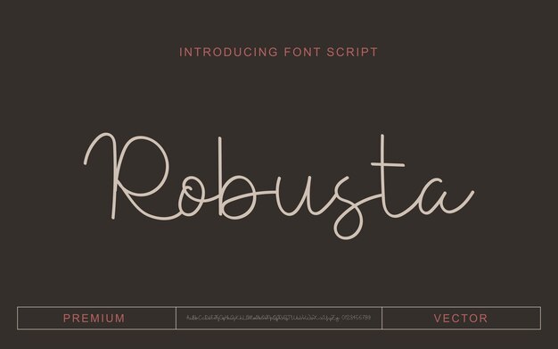 Fuente de script elegante, fuente de logotipo de fuentes de tipografía de lujo Vector Premium.