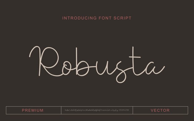 Fuente de script elegante, fuente de logotipo de fuentes de tipografía de lujo vector premium.