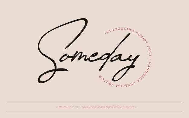 Fuente de script elegante, fuente de logotipo de fuentes de tipografía de lujo Vector Premium.