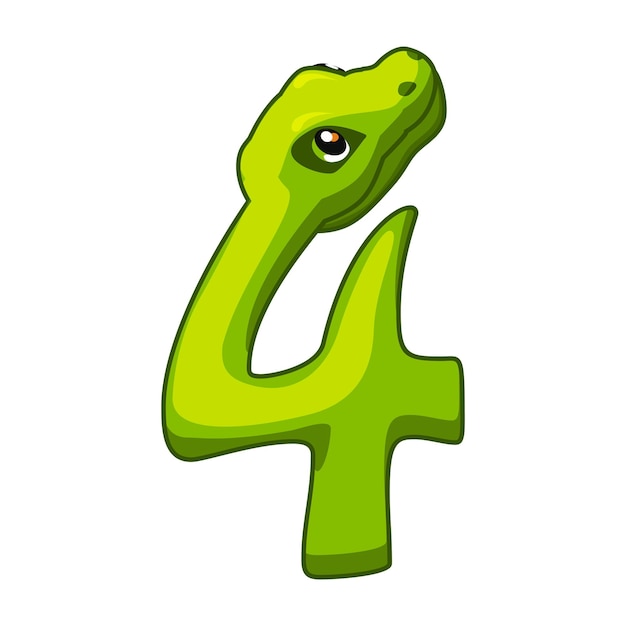 La fuente de la serpiente es el dígito 4 del dibujo animado, el número cuatro.