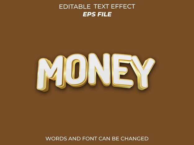 fuente de texto con efecto de dinero tipografía editable plantilla vectorial de texto 3D