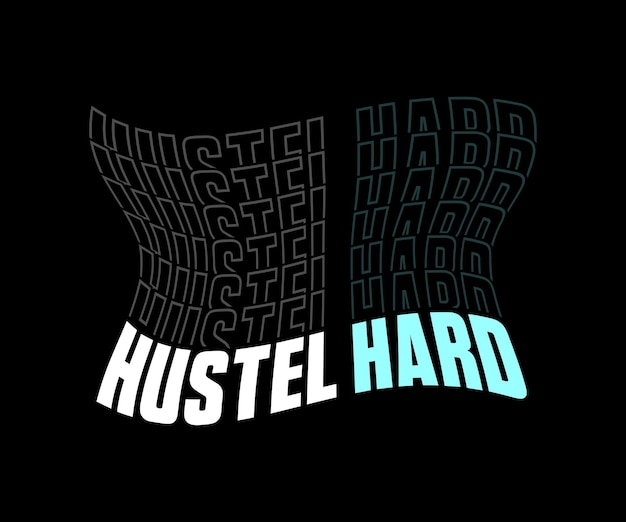 Fuente de tipografía futurista moderna Hustle Hard con letras. Obras de arte creativas para tu camiseta, etc.