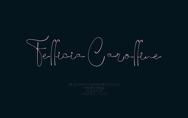 Fuente de tipografía de lujo elegante alfabeto script Vector Premium