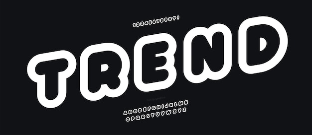 fuente vectorial estilo de línea en negrita moderno tipografía de moda