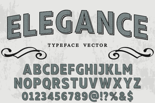 fuente vintage diseño de etiqueta elegancia