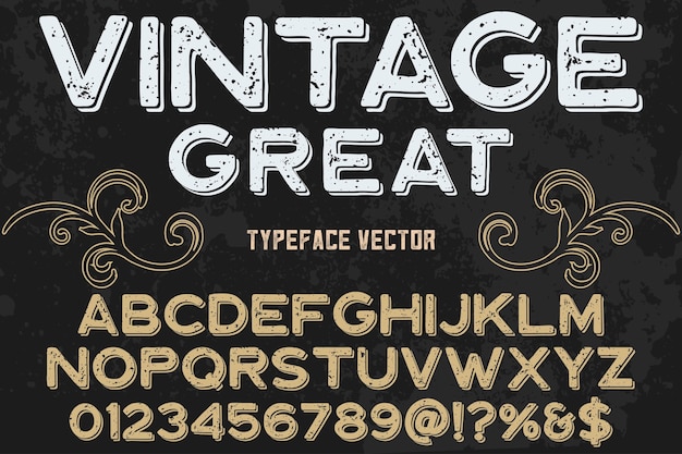 Vector fuente vintage estilo gráfico grande