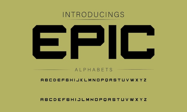 Fuentes de alfabeto abstractas mínimas modernas Tecnología de tipografía película electrónica música digital