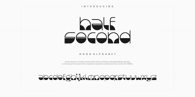 Fuentes de alfabeto modernas mínimas abstractas. Ilustración de vector de tecnología de tipografía