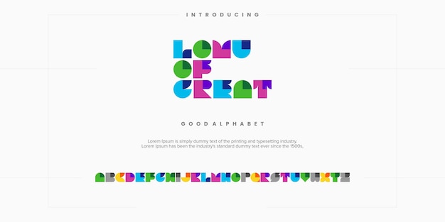 Fuentes de alfabeto modernas mínimas abstractas. Ilustración de vector de tecnología de tipografía
