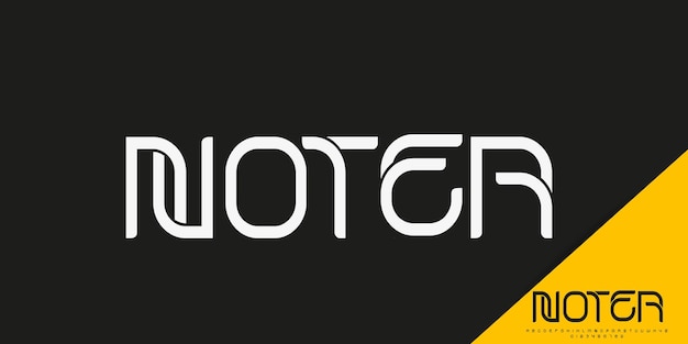 Fuentes de alfabeto moderno de tecnología digital futurista abstracta