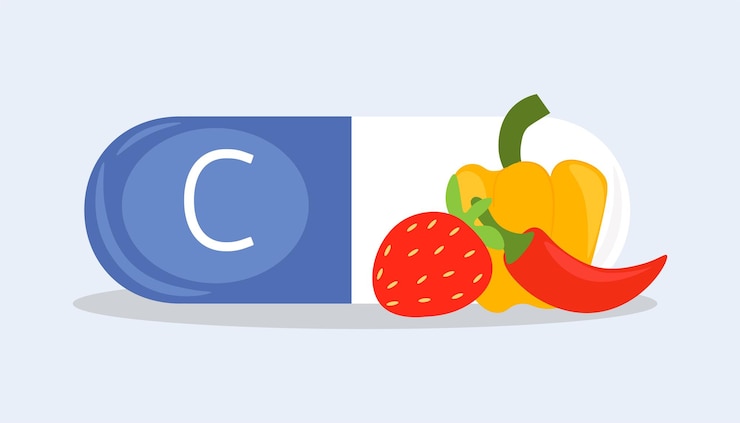 Vector fuentes del concepto de vitaminas