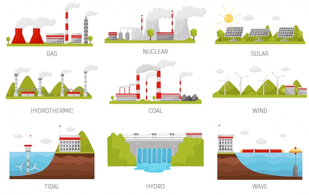 Fuentes de energía alternativas. Centrales hidroeléctricas, eólicas, nucleares, solares y térmicas.