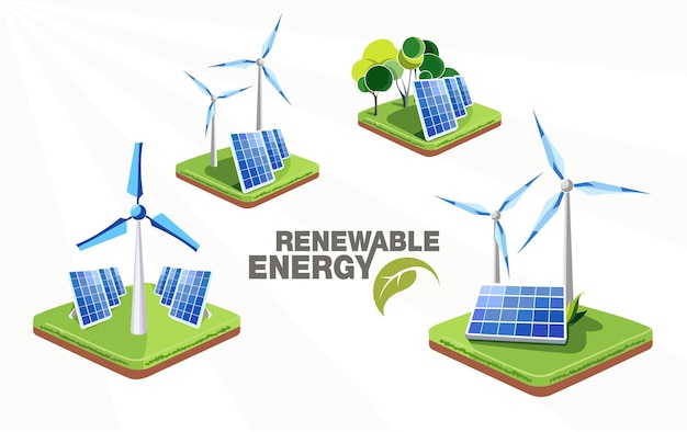 Fuentes de energía renovables Paneles solares y turbinas eólicas
